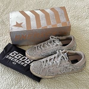 Golden Goose Silver Glitter Superstar Sneakers (SSENSE Exclusive)